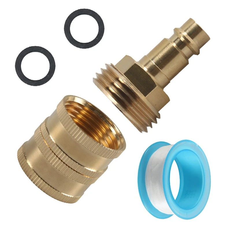 

3/4Inch Female To Female Swivel Hose Adapter, 1/2In To 3/4In Quick Connect For RV Exterior Shower Facuet PF247007-A15Z