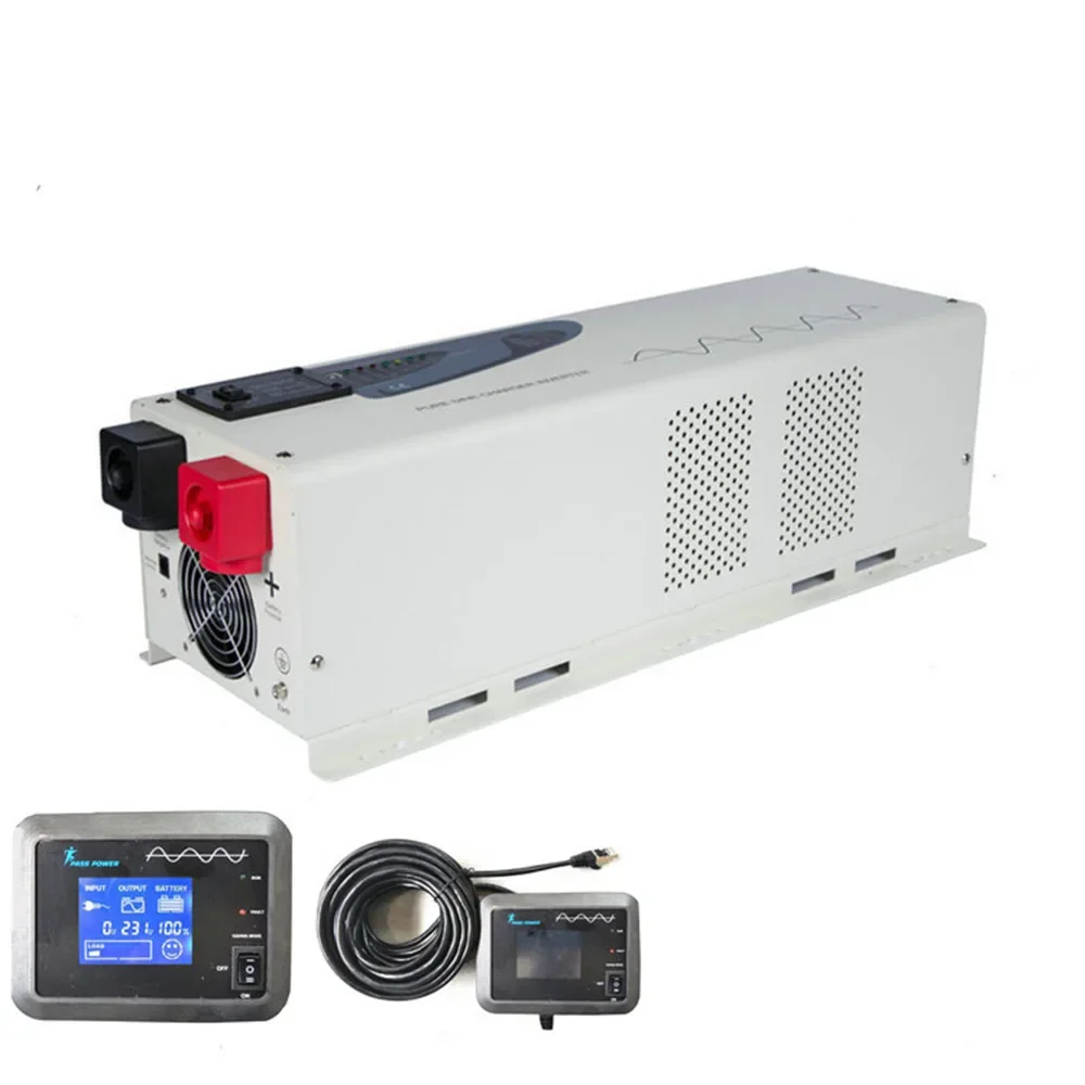 CE ROHS CB Power star w7 6000w pure sine wave intelligent hybrid inverter with battery charger 3 years warranty