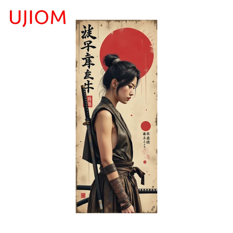 UJIOM Artistic Japanese Tattoo Girl Graphics Wall Sticker Enchanting Attractive Sunscreen Decal Suitable For Wallpapers For Kids