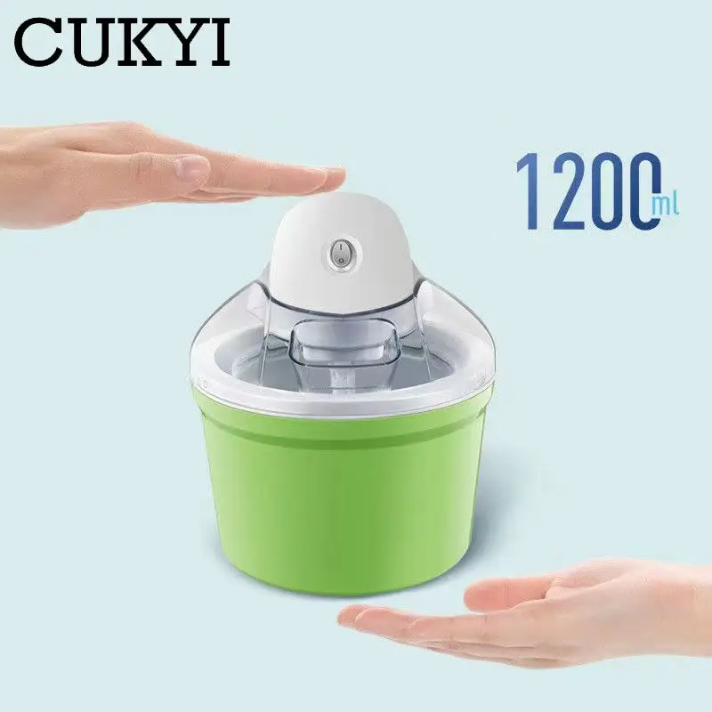 휴대용 DIY 전기 아이스크림 메이커, 냉동 요구르트, 과일 디저트 기계, 스테인레스 스틸 아이스 버킷, 냉각 맥주, 샴페인, 1.2L