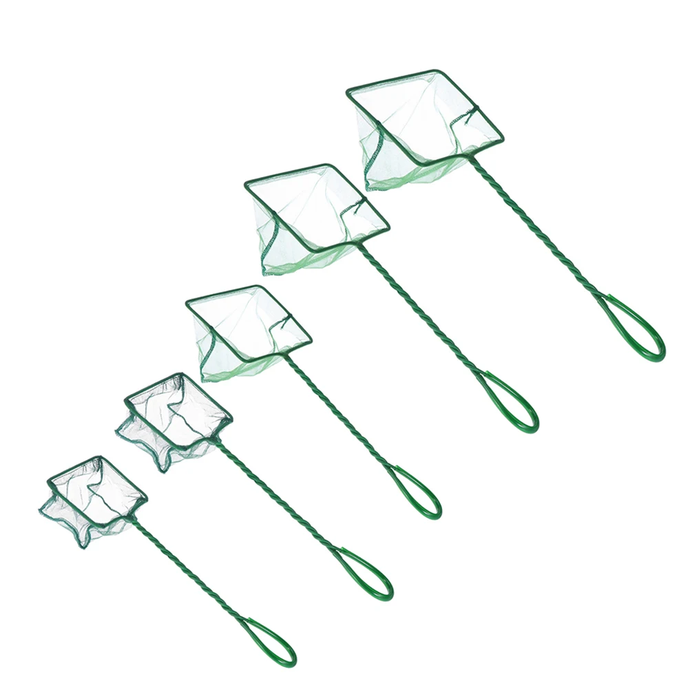 

5pcs 3-8inch Soft Nylon Fishing Nets Foldable Aquarium Fish Shrimp Net Residue Removal Tank Accessories Net