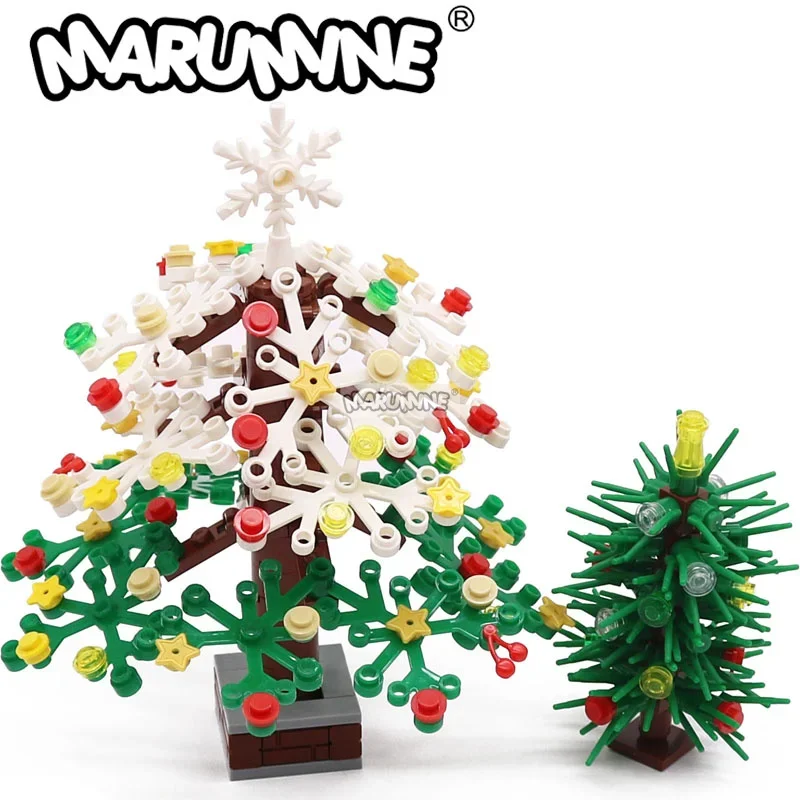 Marumine MOC Building Blocks Christmas Tree Plant Model Parts Set Classic Construction Bulk Accessories DIY Creative Gifts Toys