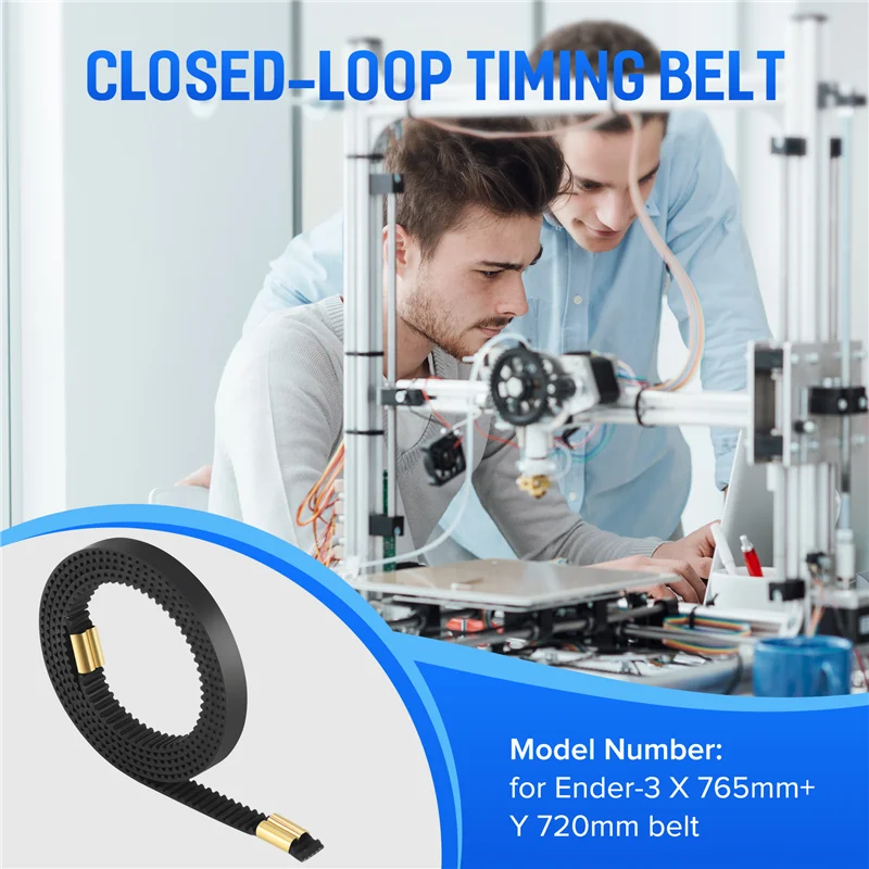 AC52-X+Y Axis Synchronous Belt Gt2-6Mm X 765Mm+Y 720Mm Closed-Loop Timing Belt Terminal For Creatity Ender 3 3D Printer Parts