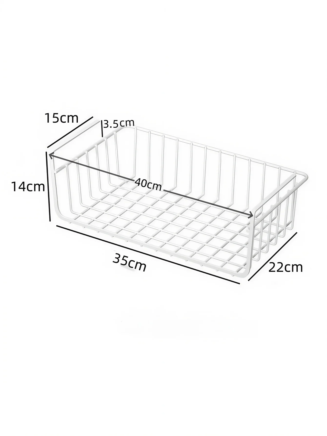 1PC metalen hangende netmand ijzer materiaal grote capaciteit hangend onder kast muur kledingkast opbergmand keukengereedschap