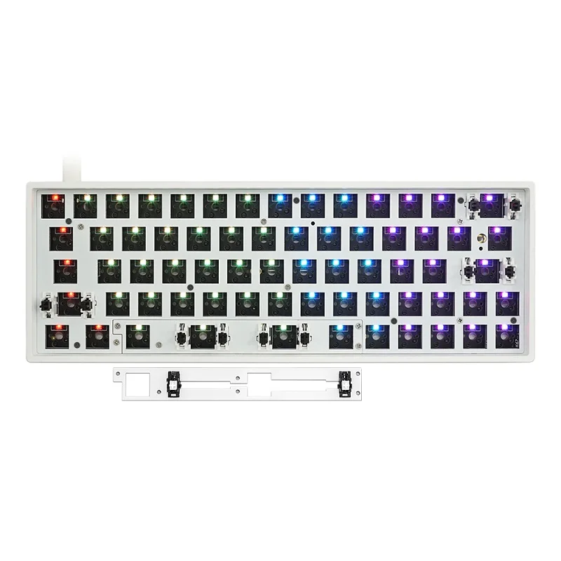 Imagem -06 - Skyloong Gk64x Gk64 Liga de Alumínio Cnc Translúcido pc Casehot Swappable 60 Personalizado Teclado Mecânico Kit Rgb