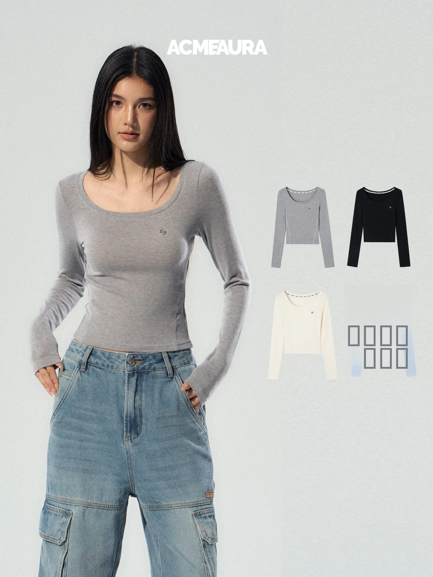 

ACMEAURA круглая футболка Ne Long Sve, женская осенне-зимняя облегающая однотонная базовая футболка, повседневный топ