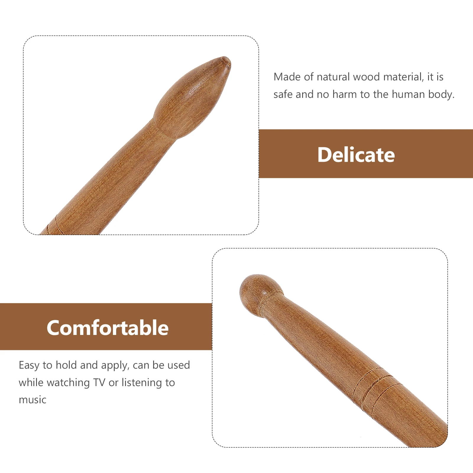 

3Pcs Wooden Foot Massage Sticks Portable Acupuncture Point Rods for Body Fatigue Relief Massage Wood Roller Massager for Body