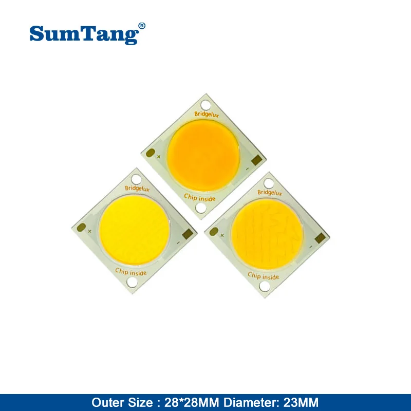 Matriz de Chip LED para Cob LED, 3W, 5W, 7W, 10W, 12W, 20W, 24W, 30W, 36W, 50W, 3000 K, 4000 K, 6000K, 1313 1919 2828, 110-160LM/W, 80, 10 PCes pelo