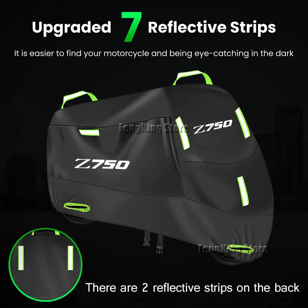 สำหรับคาวาซากิ ซี 750 ซี 750 ผ้าคลุมรถจักรยานยนต์ป้องกันรังสียูวีกันฝุ่นกันหิมะกลางแจ้งกันฝนกันน้ำ