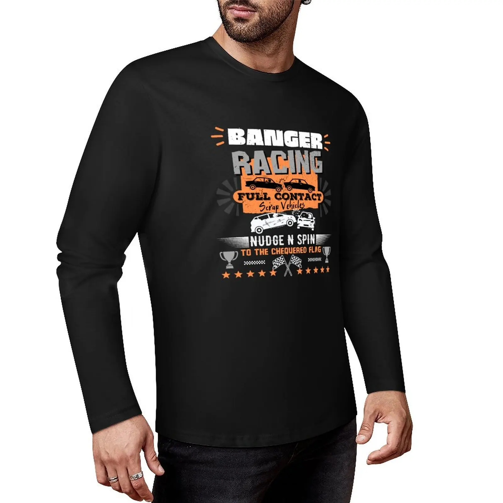 Banger Racing Demolition Derby Long T-Shirt cute tops funny t shirts oversized t shirt sweat shirts plain black t shirts men