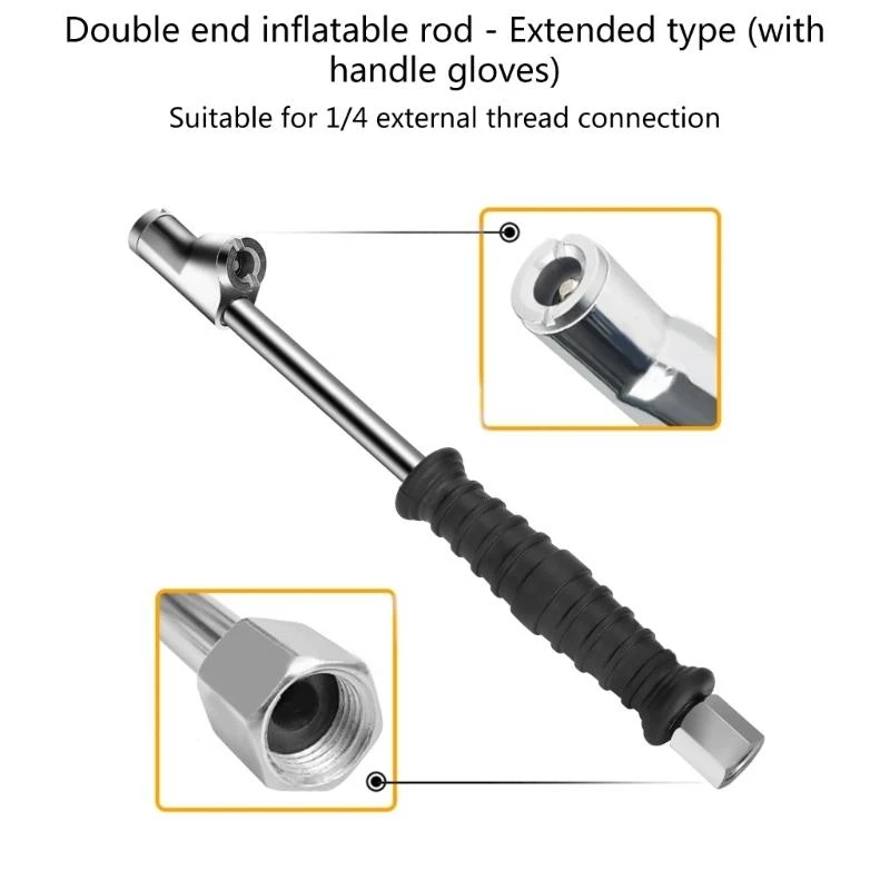 

Double AirTire Chuck Head Tire Inflator Rod 1/4 Inch NPT for Car Truck Motorbike