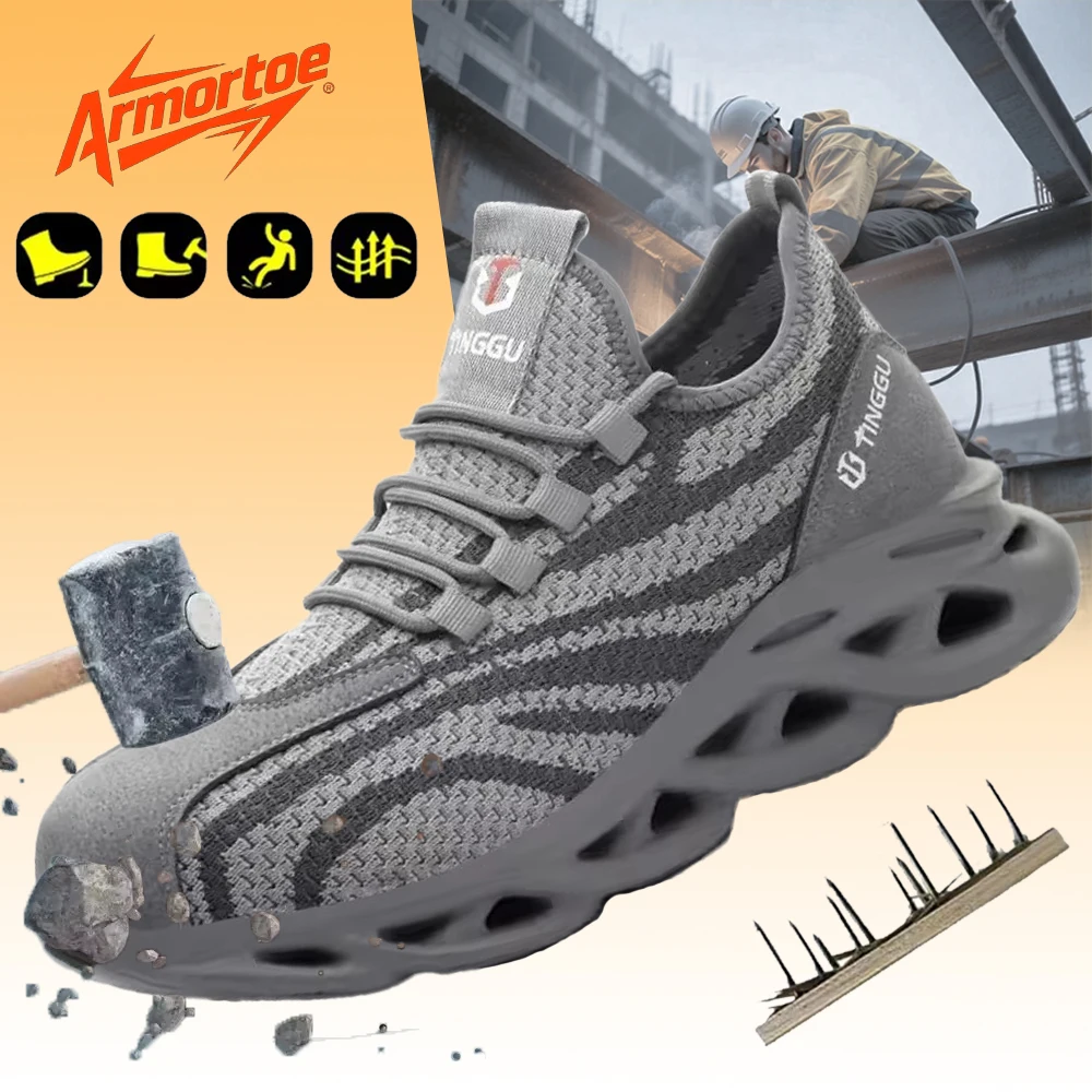 

ArmorToe Protective Shoes Indestructible Black anti impact anti piercing Puncture Proof Man Footwear Security#Armor2000