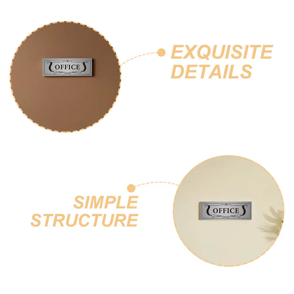 4 قطع من ملصقات باب المكتب PVC لاصقة قابلة للإزالة لغرفة الأعمال، علامات جدران النوافذ، شماعات باب الأعمال #3