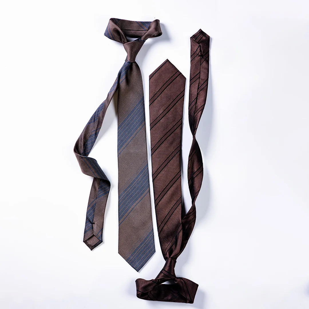 Mulberry silk and wool collar with men's retro stripes, Italian style foreign trade tie