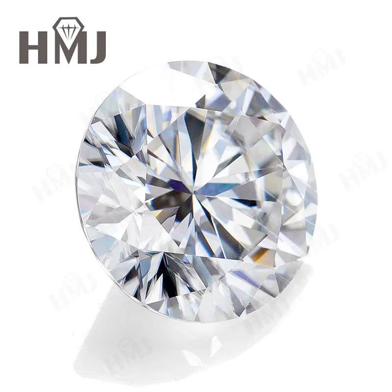 HMJ 0,1-13 Karat Moissanit-Stein, runde Form, Farbe D, Reinheit VVS1, Brillantschliff, Diamanttester-geprüft, mit GRA-Zertifikat, Perlen – Detail 17
