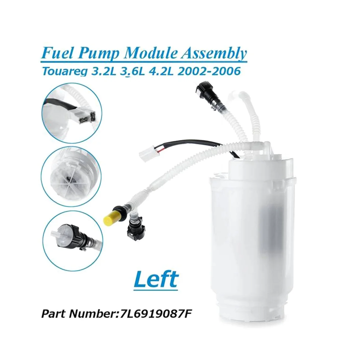 Car Left Tank Fuel Pump Module Assembly for Touareg Phaeton Cayenne 3.2L 3.6L 4.2L 2002-2006 7L6919087F