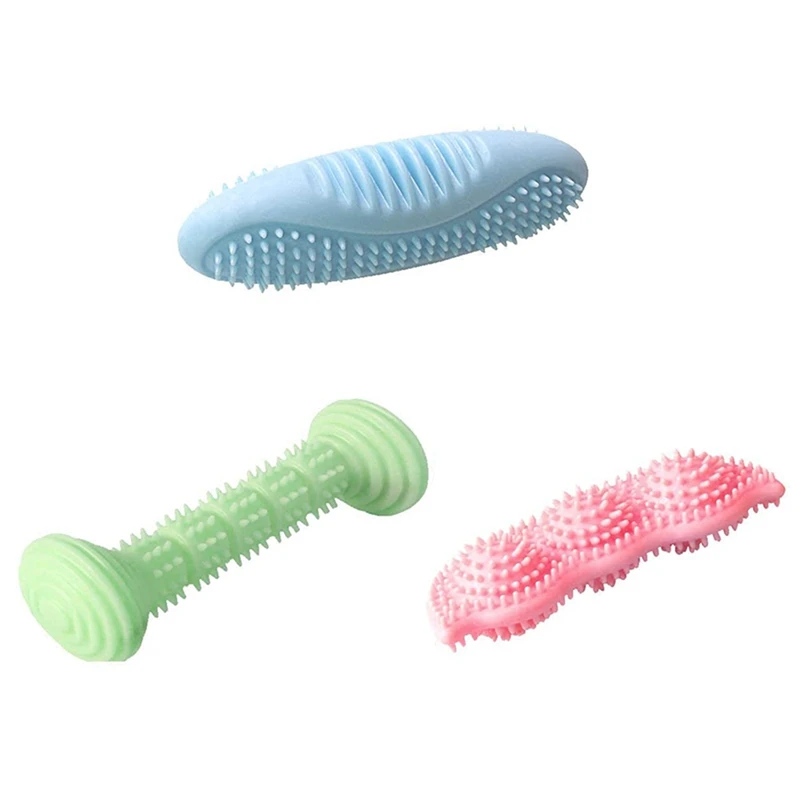 3 Pack Dog Chew Toys For Puppy Teething 2-8 Months Puppies Teething Toys Dog Toy Bundle Soft & Toothbrush For Dogs