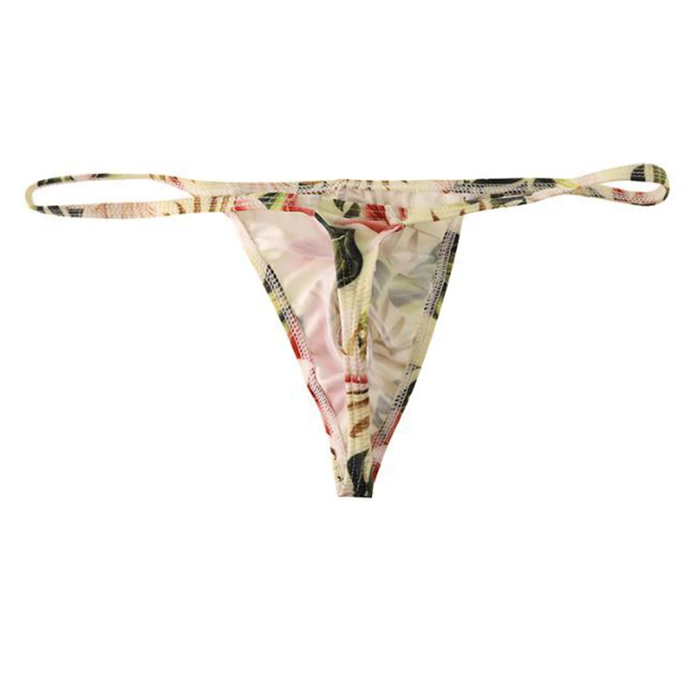 Home Hotel White Mens Underwear Mens Printed Lingerie Set Jockstrap Breathable Underwear Brand New Flower Pattern