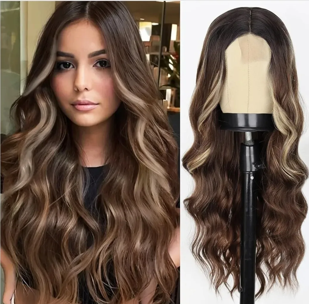 Парик фронта шнурка HD темно-коричневый