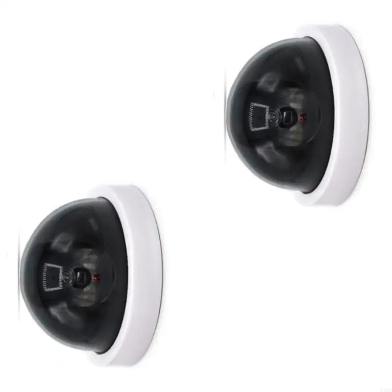 Realistic Dummy Surveillances Camera Indoor Outdoor Simulated Security Device With Flashing LED Light Battery Operated 