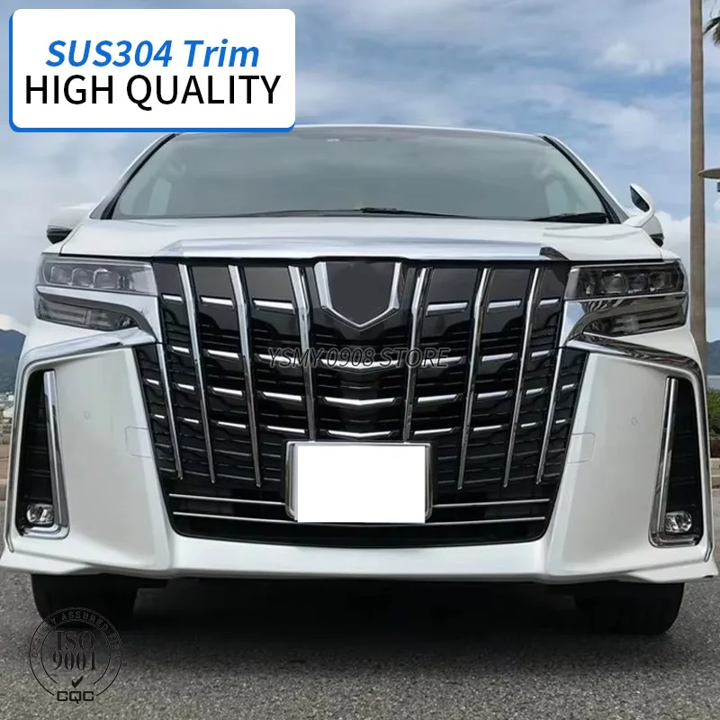 

For Toyota Alphard AH30 2018 2019 Sport Edition Stainless Steel Front Head Lower Air Intake Grille Trim Exterior Accessories