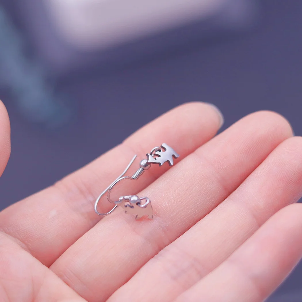 CHENGXUN Pendientes colgantes de tiburón Hammerhead, joyería oceánica de acero inoxidable para mujeres y hombres, pendientes de animales, pendientes de tiburón