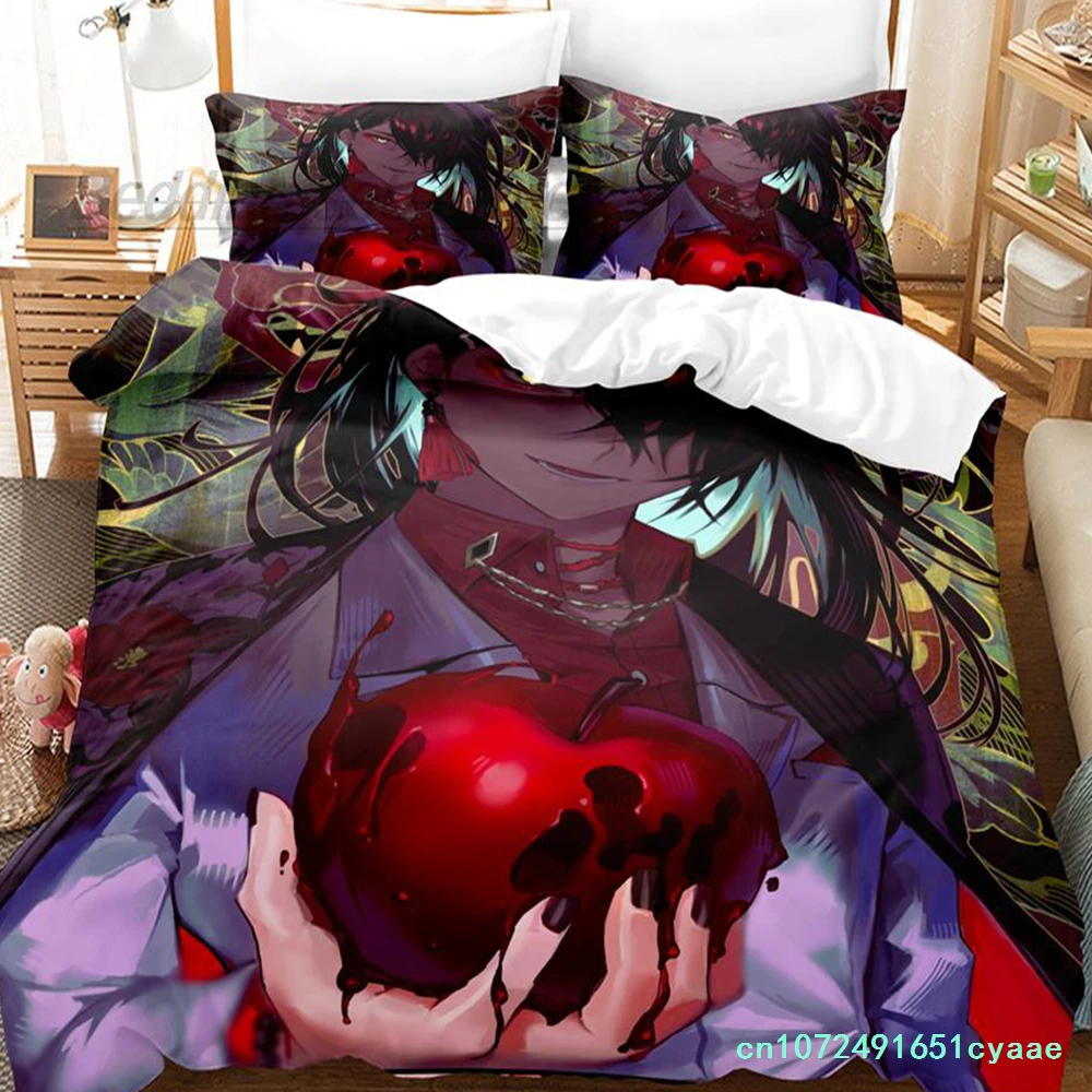 Hololive Vox Akuma Bedding Set Single Twin Full Queen King Size Bed Set Aldult Kid Bedroom Duvetcover Couette imprimée Enfants