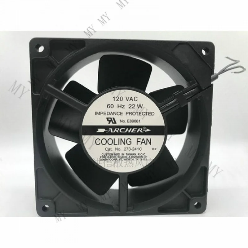 

TT 1 шт. для 120 В переменного тока, 60 Гц, 22 Вт, ARCHER, охлаждение 273-241C, 12 см, 12038, вентилятор, 2 контакта #