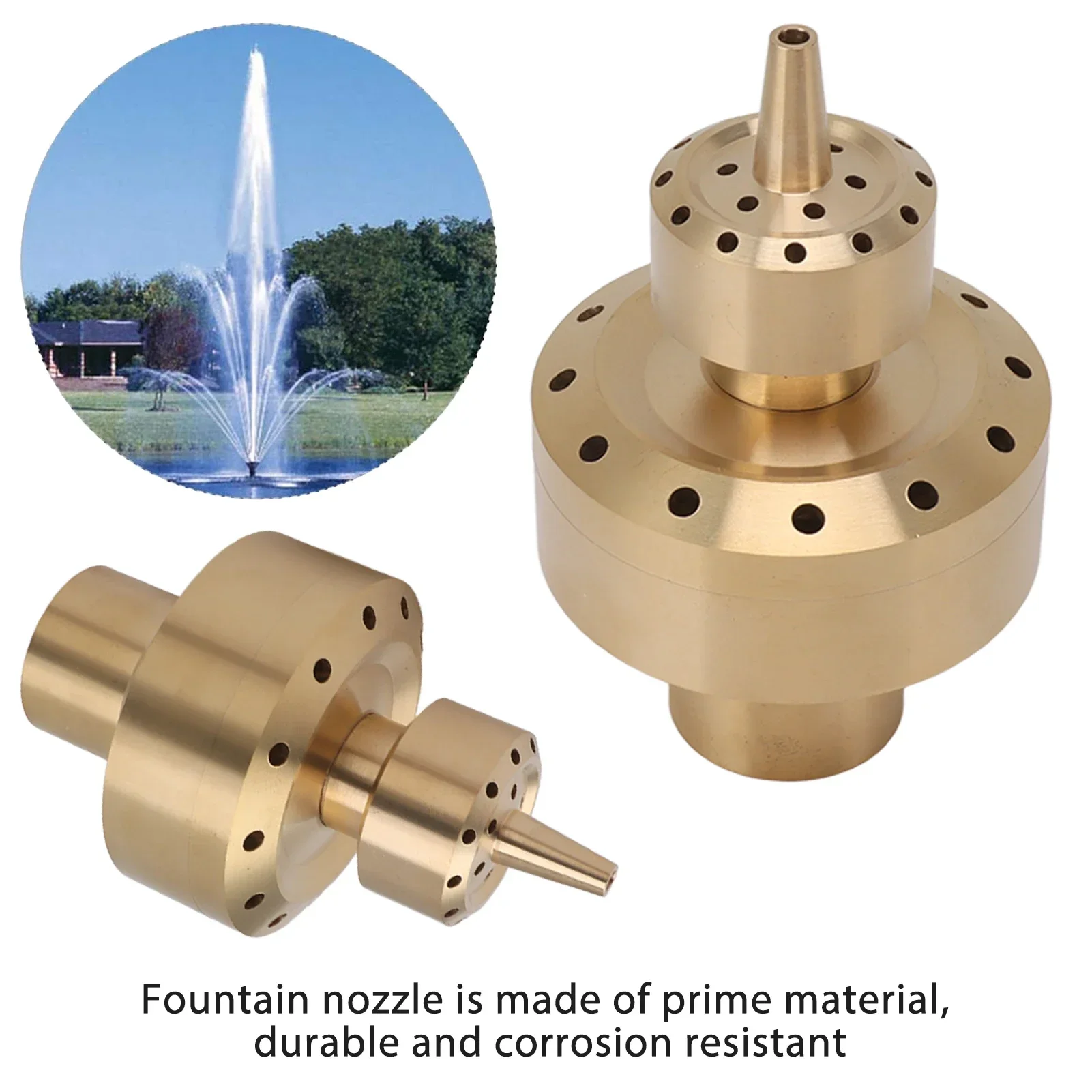 Copper Double Column Fountain Nozzle Music Fountain Landscape Scenery Nozzle Water Fountain Nozzle G1in G1.5in