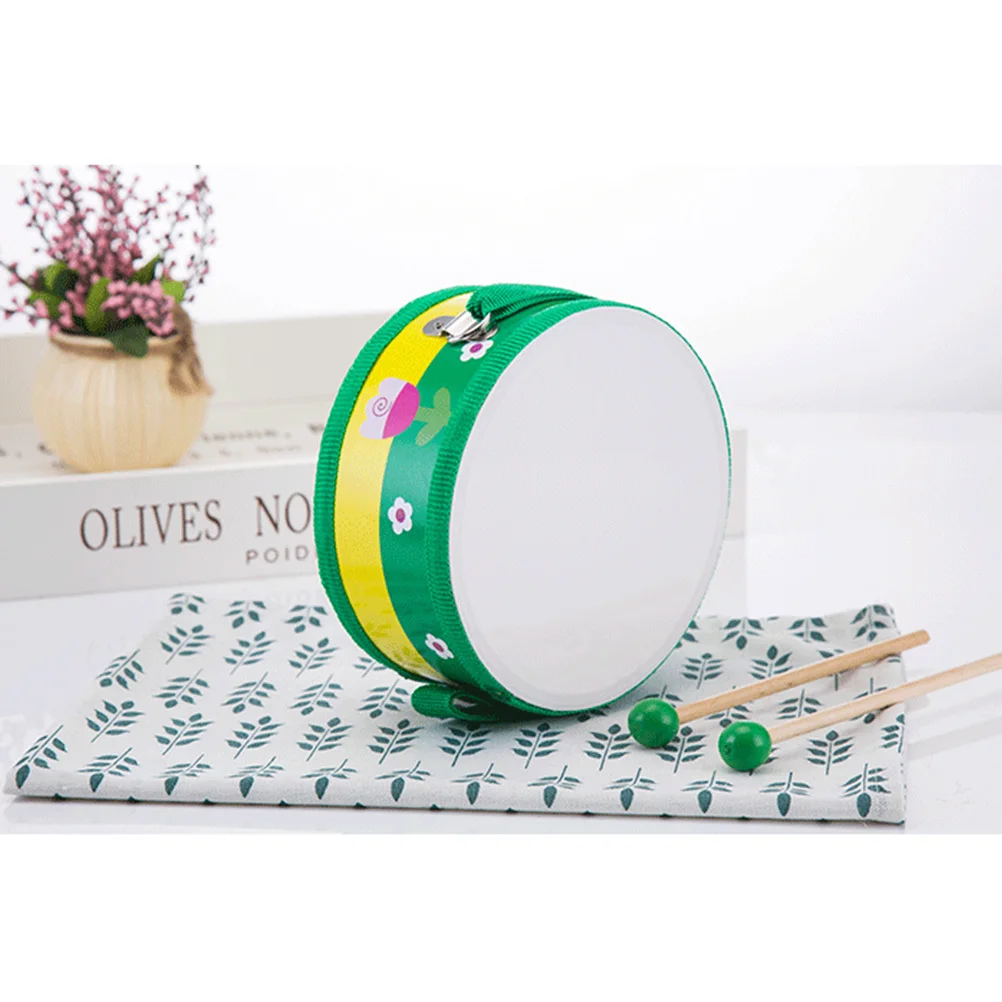 Cartoon Hand Double-Sided Drum Wooden Instrument for Kids Music Education Rhythm Play Hand Drum for Kids