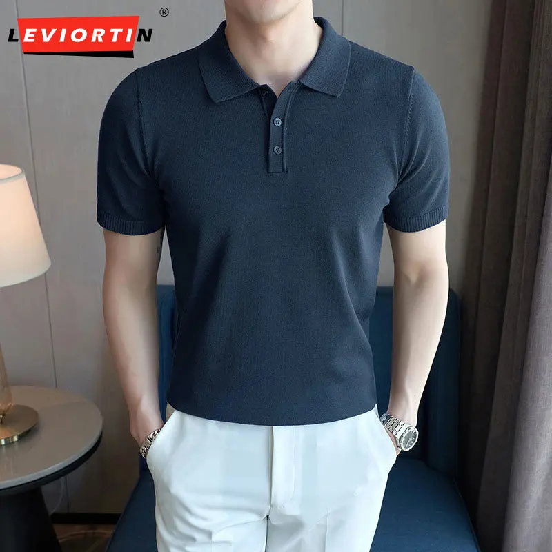 

Plus Size 4XL-M Summer Business Formal Wear Short Sleeve Polo Shirts For Men Clothing 2024 Slim Fit Casual Basic Tops&Tees Sale