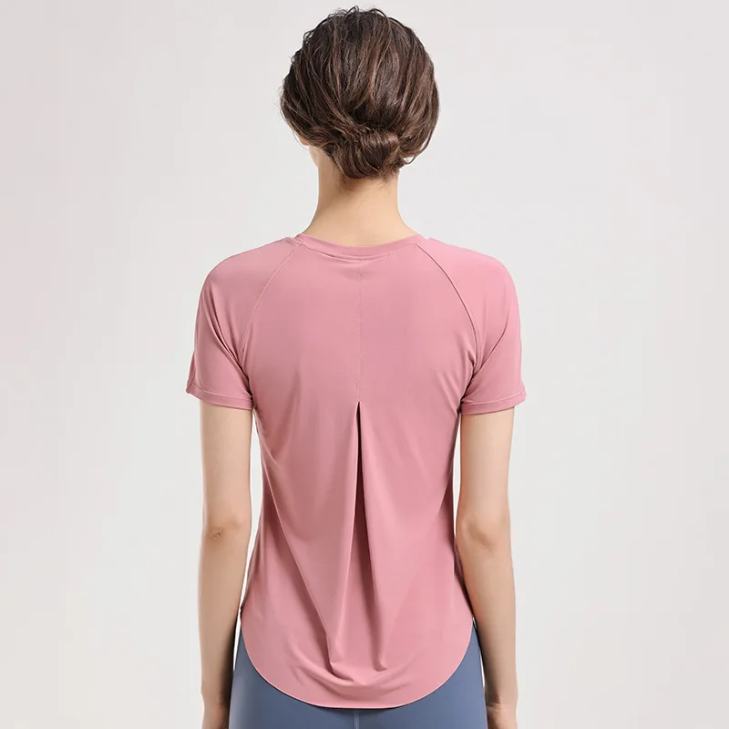 

Sportswear Woman Gym Clothing 2024 Yoga Shirt Top Women Pilates Sport Short Sleeve Fitness Clothing Running T-shirt Yoga Clothes