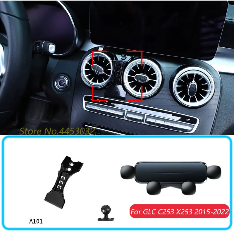 

Gravity Car Phone Holder For Mercedes Benz GLC C253 X253 2015-2022 Stand Mounts Support Horizontal GPS Bracket Accessories