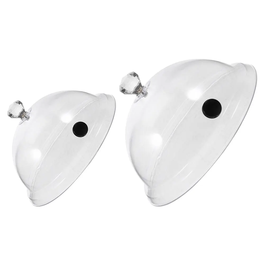 

2pcs Smoking Dome Cover Clear Acrylic Cake Dome Dessert Lid Food Protector Reusable PC Material Easy Storage Kitchen Bar Item