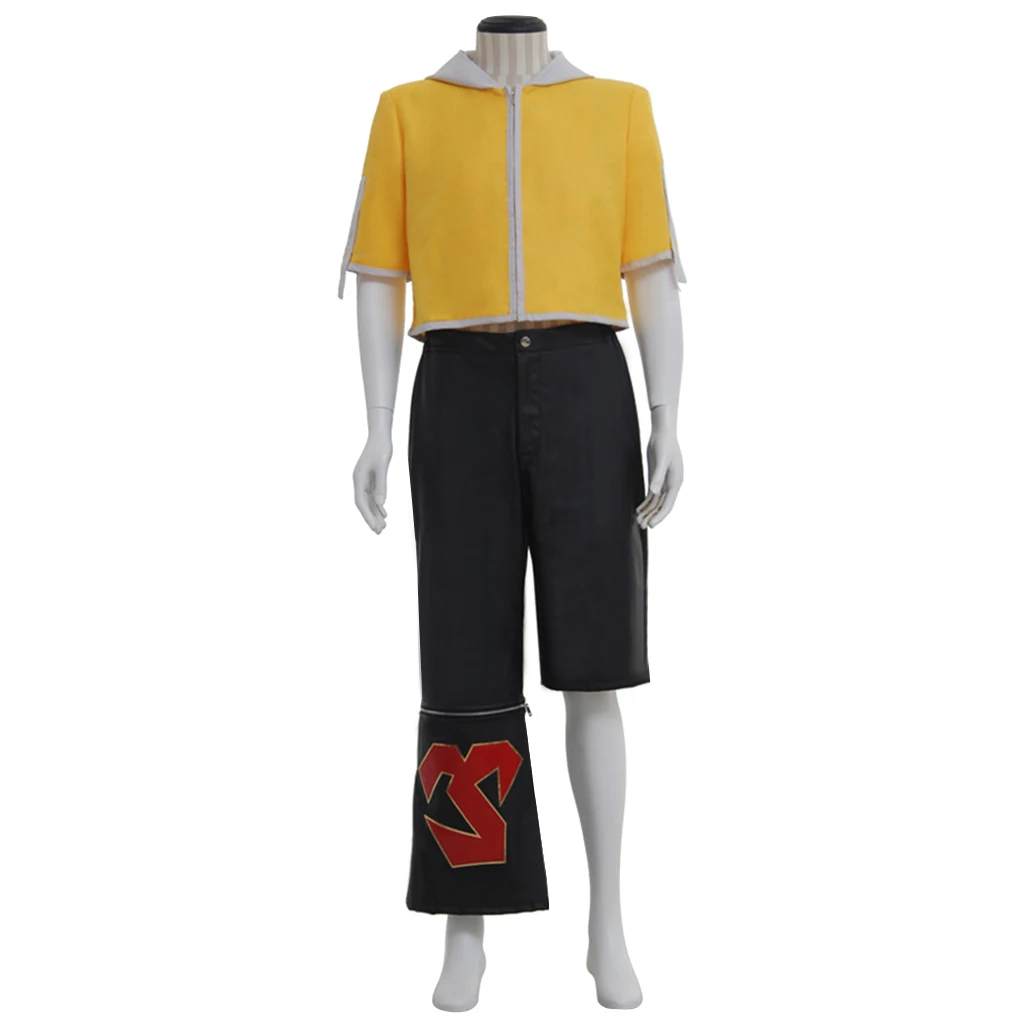 Game  FF X Tidus Cosplay Tee-dus Costume Man's Top Pants Outfit Halloween Party Show Cos Suit