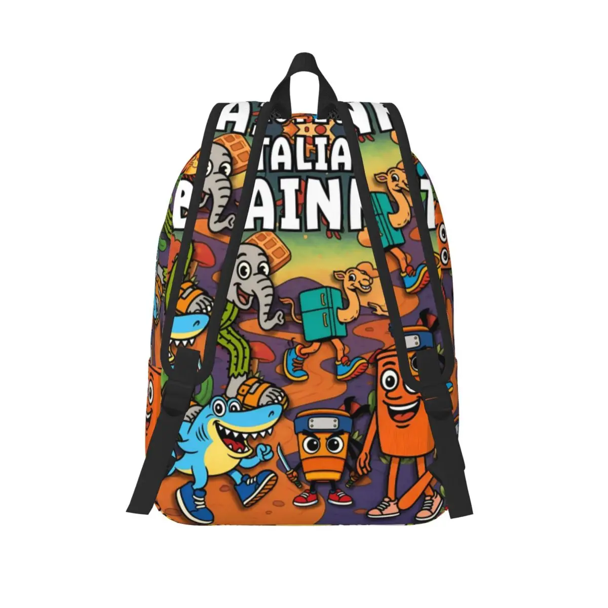 حقيبة ظهر إيطالية Brainrot مضحكة AI Meme للرجال والنساء، حقيبة كتف للكمبيوتر المحمول رائعة للمشي لمسافات طويلة والسفر من Tung Sahur متينة #3