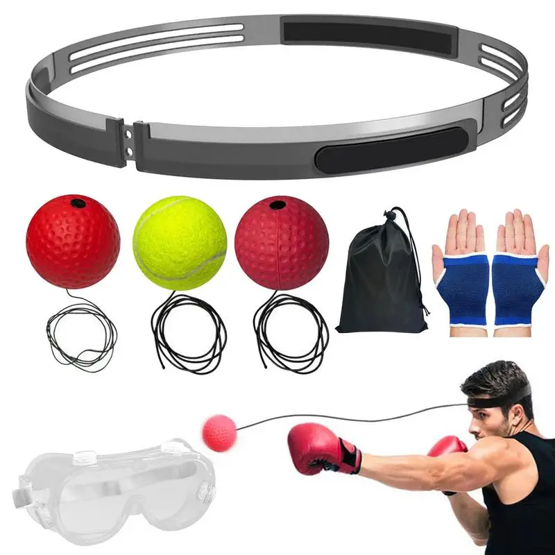 Reflex Ball Headband Set Interactive Wearable Boxing Ball Set For Speed Training Multifunctional Punching Ball Set Training