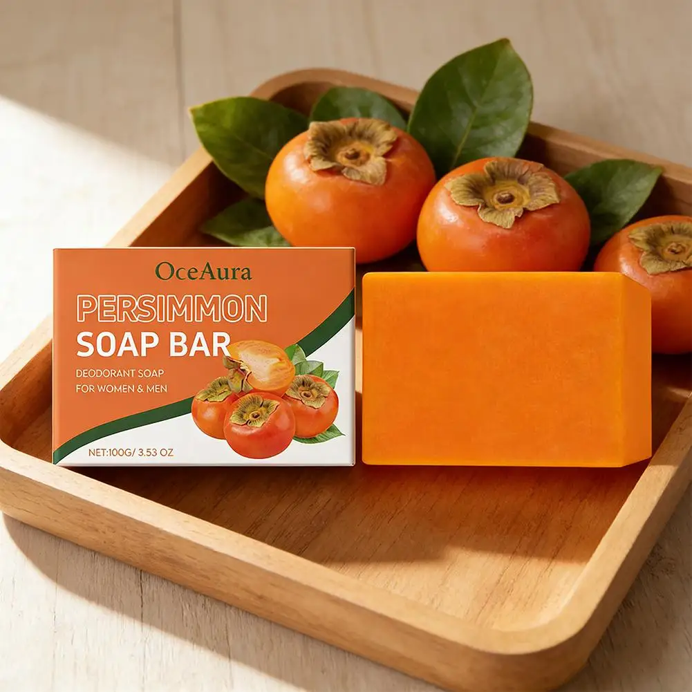 1/2/3cps Gentle Body Soap Bar for Long-Lasting Freshness Daily Cleansing Natural Persimmon Soap for Effective Odor Control Skin