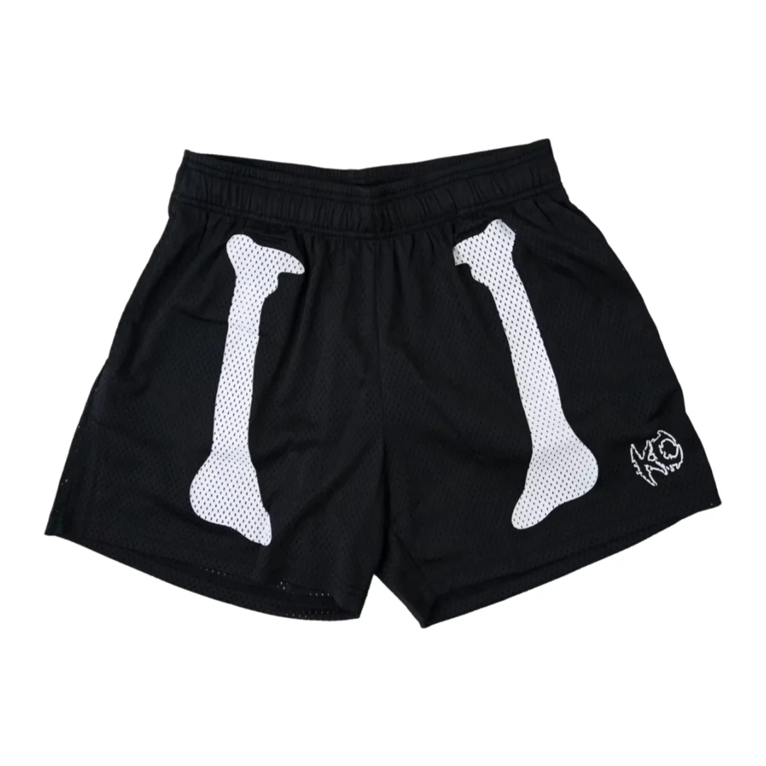 Street Style Basketball Mesh Sports Casual Shorts Dark/Skull Element Y2K Retro Family Matching Summer Breathable Quick-drying