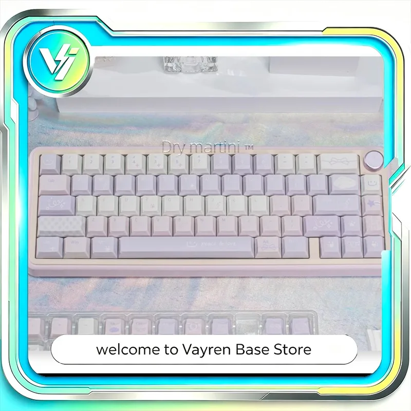 Endless Love Purple PBT Shine‑Through Keycaps 134-143 Keys Romantic Custom Keycap Set for MX Mechanical Keyboard Desktop Modding