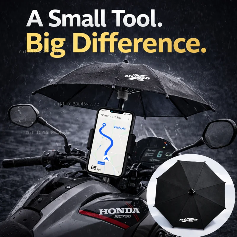 

For HONDA NC750X Motorcycle Phone Umbrella Holder Waterproof Sunshade Anti Glare Rainproof Handlebar GPS Mount