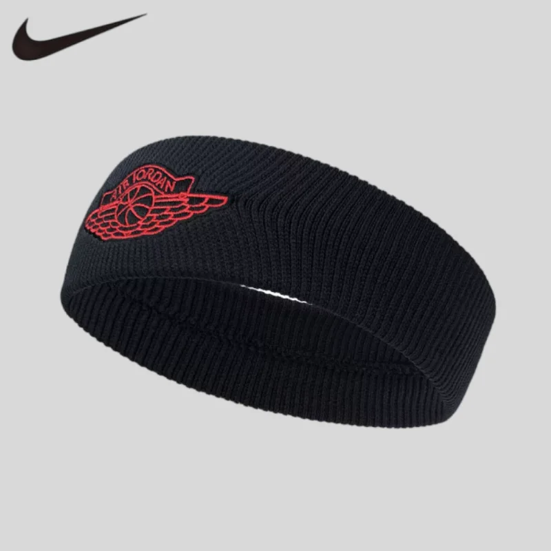 Nike Jordan Black Elastic Non slip Sweatband Sports Fitness Headband For Men Women Running Basketball Training J0003604001OS
