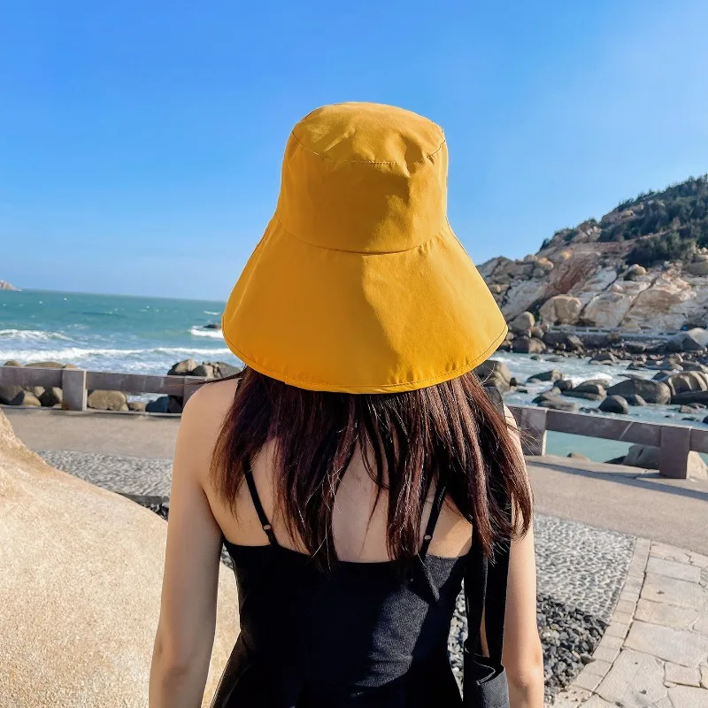 Wide Brim Full Face Cover Bucket Hat for Women Summer Beach Sun Hat with UV Protection Visor Flap Fisherman Cap Outdoor Sports