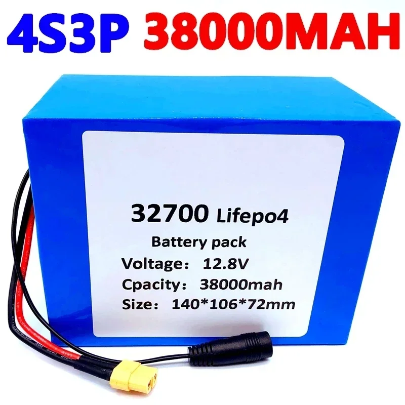 

2021 32700 Lifepo4 Battery Pack 4S3P 12.8V 38Ah 4S 40A 100A Balanced BMS for Electric Boat and Uninterrupted Power Supply 12V