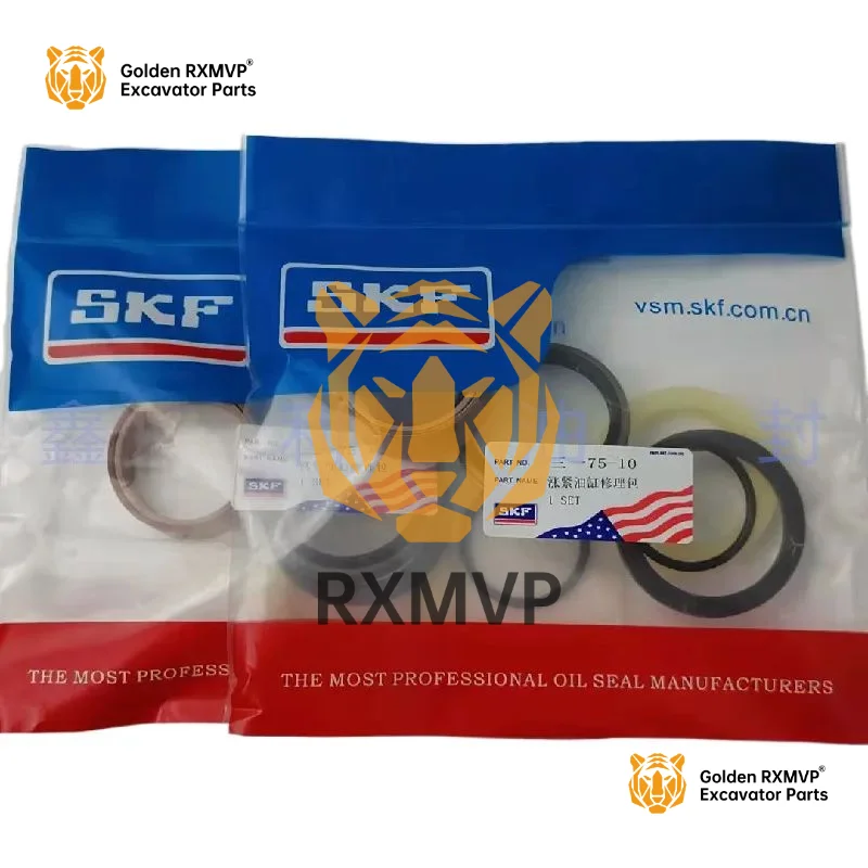 For Sany Sy55 60 65 75-8-9 Tensioning Cylinder Oil Seal Repair Kit Chain Beat Oil Seal Excavator Accessories