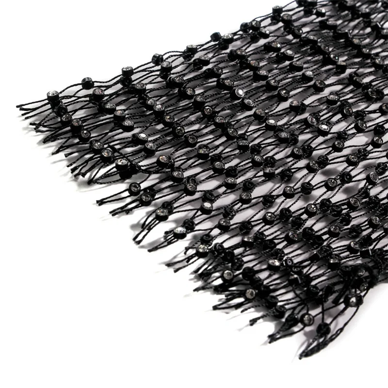Neue Kristall Diamant Glänzende Frauen Hosen Sommer Sexy Aushöhlen Elastische Fishnet Hosen Mode Durchsichtig Beachwear 2022 – Detail 13