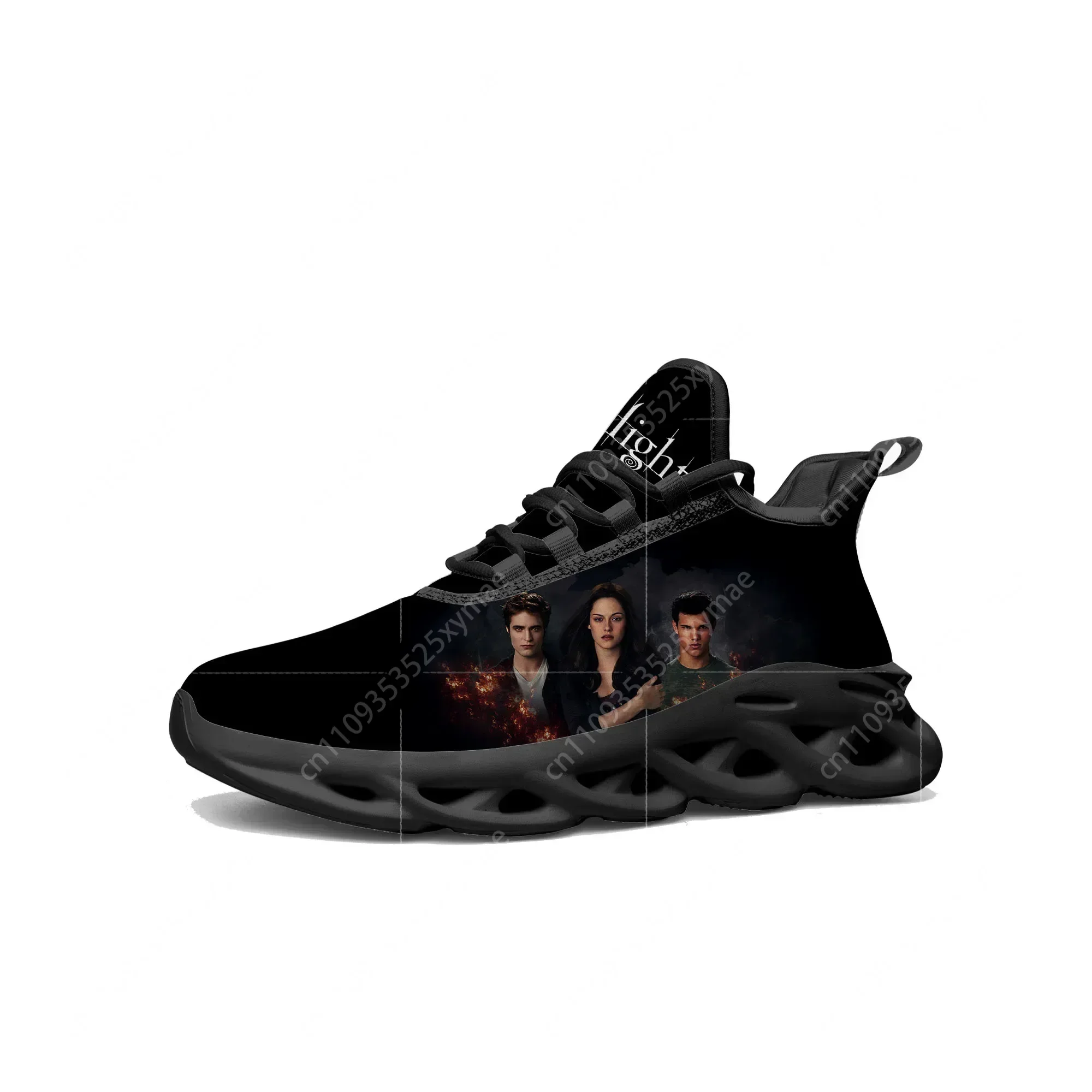 The Twilight Saga Movie Flats Sneakers Chaussures de sport pour hommes et femmes, baskets de haute qualité à lacets en maille, chaussures sur mesure