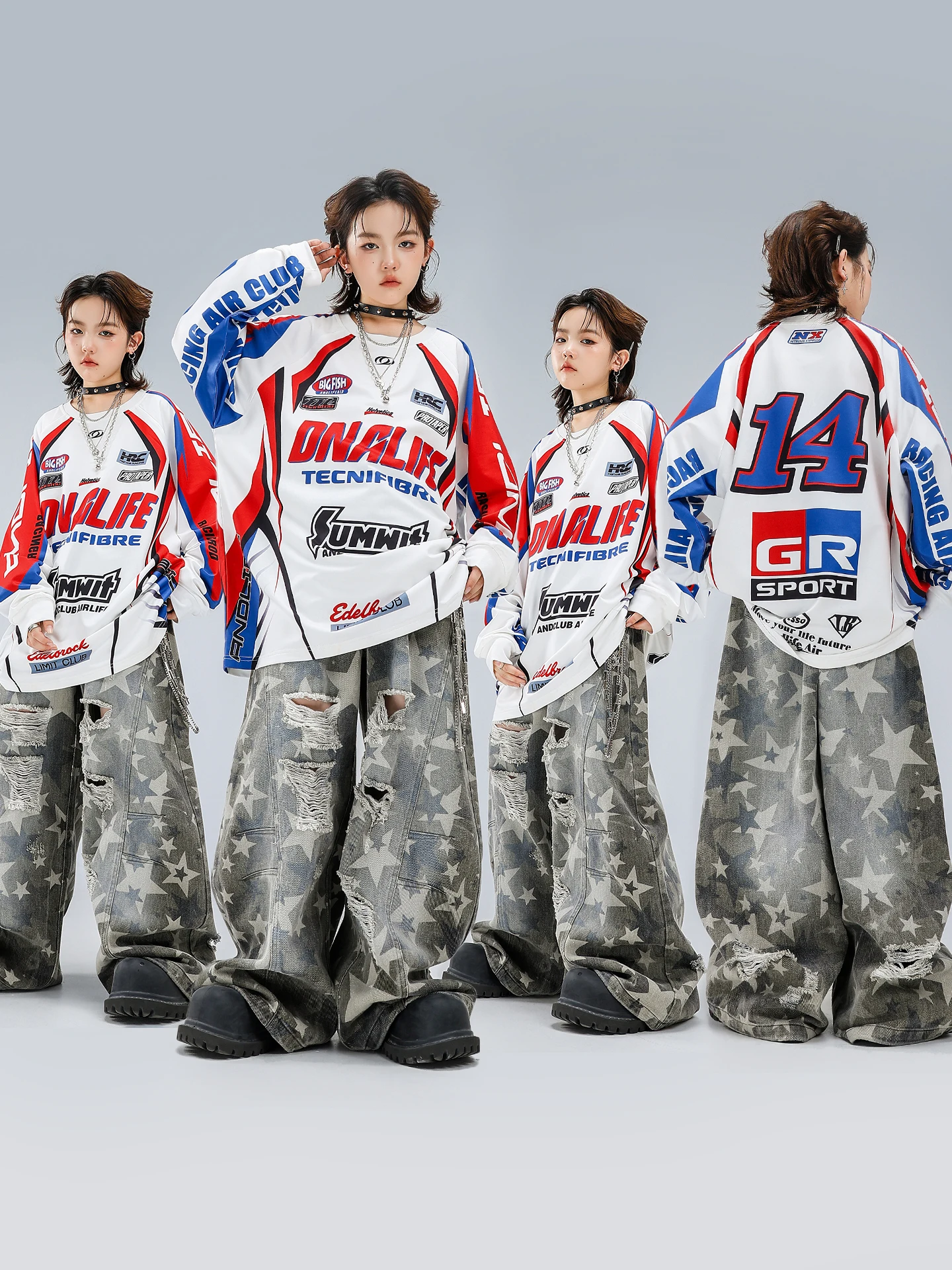 

Модные костюмы для уличных танцев в стиле хип-хоп, джазовых танцев, свободные топы с длинными рукавами, брюки для мальчиков, тренировочная одежда, детская одежда DQL12133