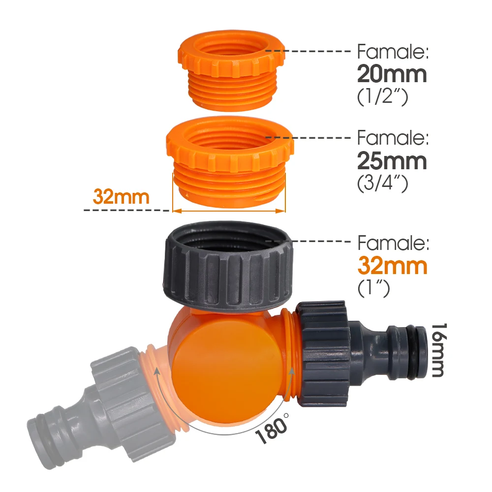 1 sztuk 16MM 1/2 \'\'3/4\'\' wąż ogrodowy zawór odcinający złączka plastikowa rura adapter do kranu szybkie złącze do podlewania nawadniania myjnia