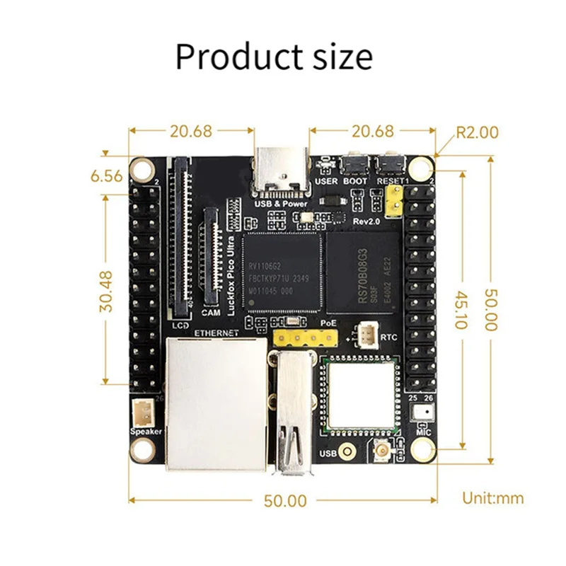 -A15I Per Luckfox Pico Ultra Scheda di Sviluppo RV1106 Sistema Linux Su Chip ARM Cortex-A7 CPU NPU ISP Unità di elaborazione Processore